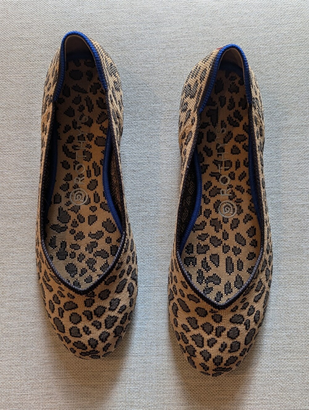 Rothy's Round Toe Leopard Print Ballet Flat. Size 9